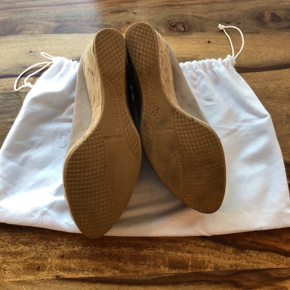 Stuart Weitzman Taupe Corkswoon Wedge - Size 7.5 - Picture 7 of 7